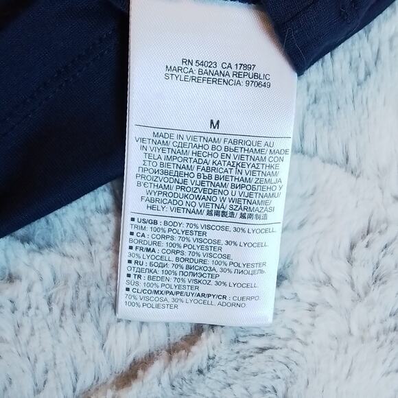 Banana Republic Womens Tank Sz‎ M Navy Blue Racerback Oversized Relaxed Fit - Picture 6 of 6